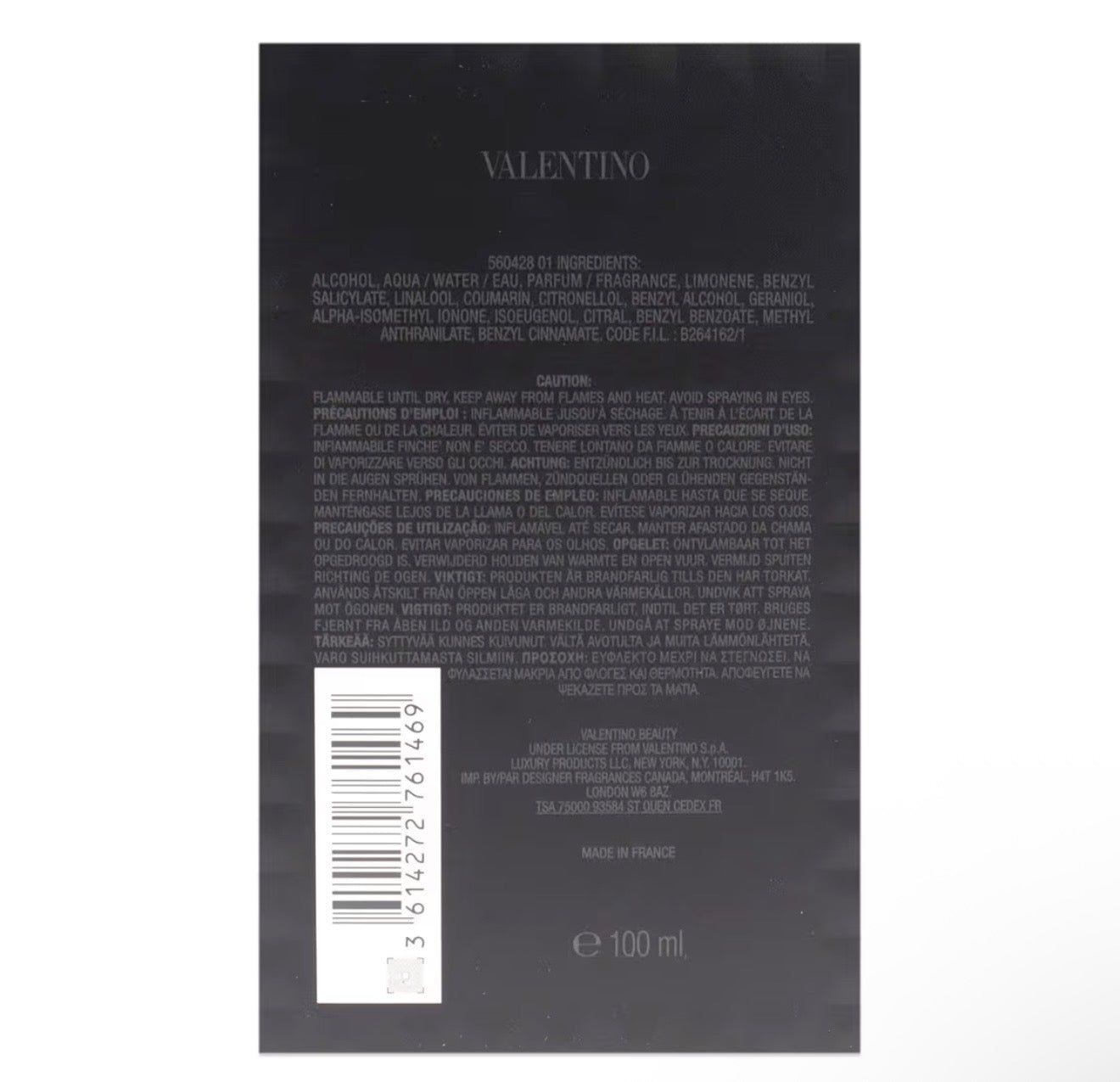 Valentino Uomo Born In Roma EDT espray para hombre de 3.4 onzas